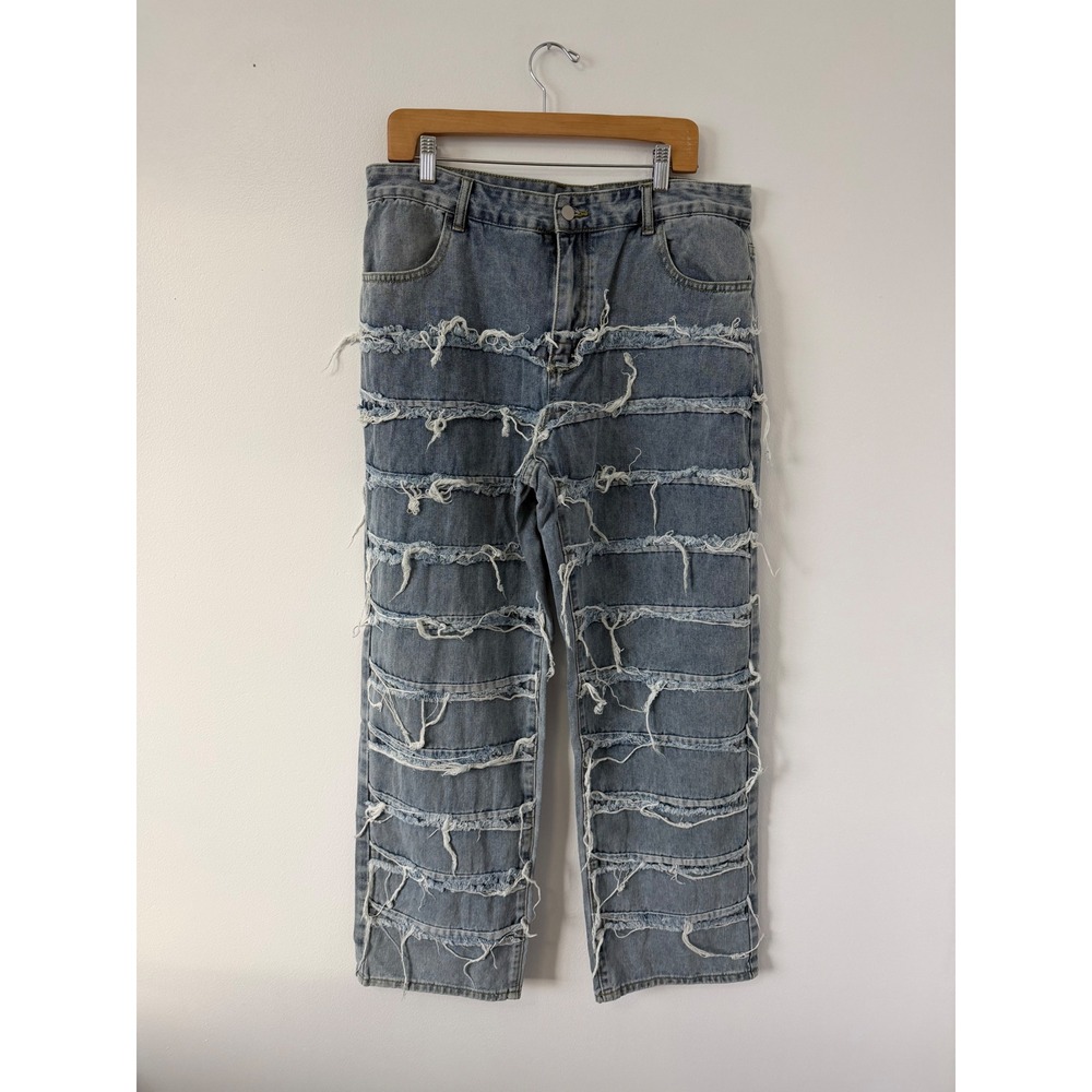 Men's SHEIN Retro Slim Fit Fashion Distressed Light Wash Jeans – Size XL – NWOT - Picture 2 of 6